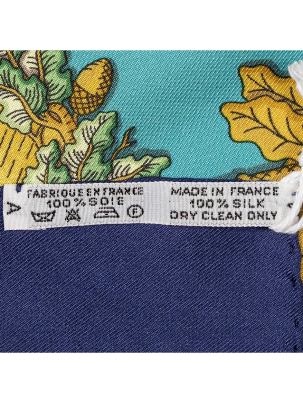 Hermes Scarf Teal Navy Goldtwill Silk - Picture 5 of 5